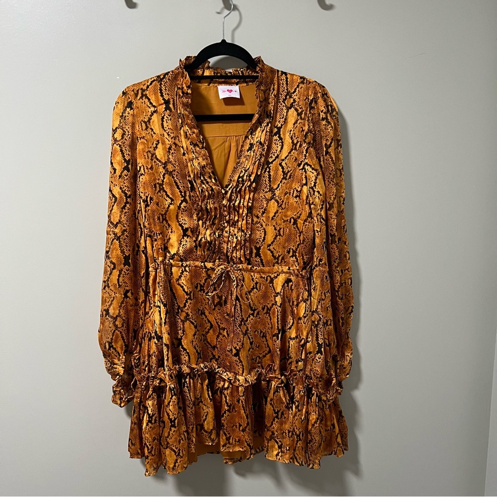 Buddy Love Python Mini Dress - Yellow - image 3